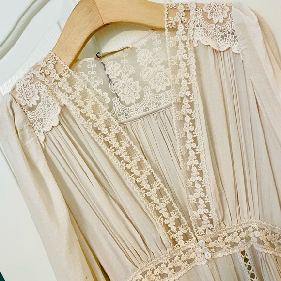 NWT Spell & the Gypsy Collective Off White Le Gauze Lace Duster - Picture 13 of 17